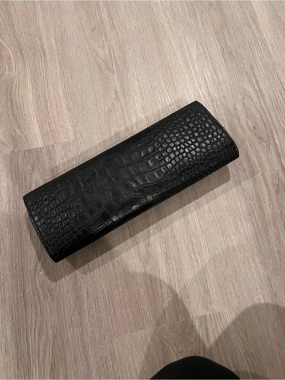 Kate Landry Black Satin Evening Clutch